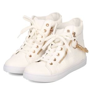LILIANA Snakeskin Gold Chained Sneaker - Size 6